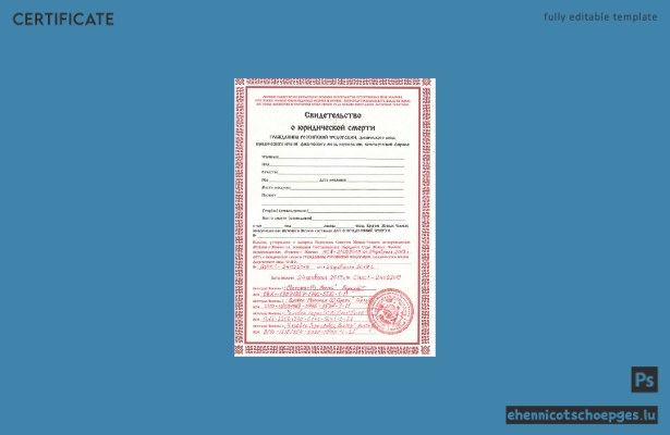Russischer Volksrat der Lebenden – Beispiel einer Sterbeurkunde für lebendgeborene Männer und Frauen (Vorschau)